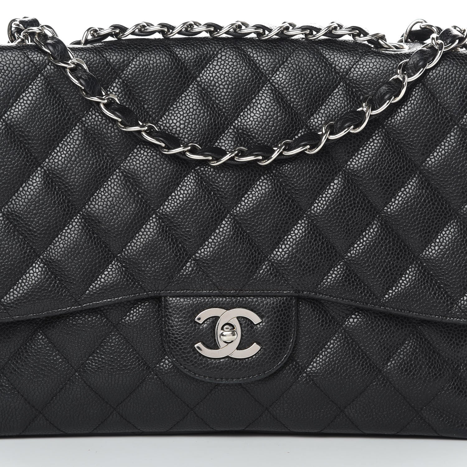 Chanel Caviar Quilted Jumbo Single Flap Black 8 of 15
