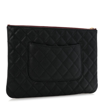 Chanel Caviar Quilted Medium Cosmetic Case Black 3 of 9