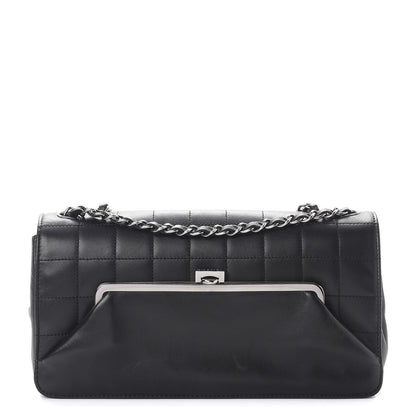 Chanel Lambskin Square Stitched Kiss Lock Flap Black 1 of 13