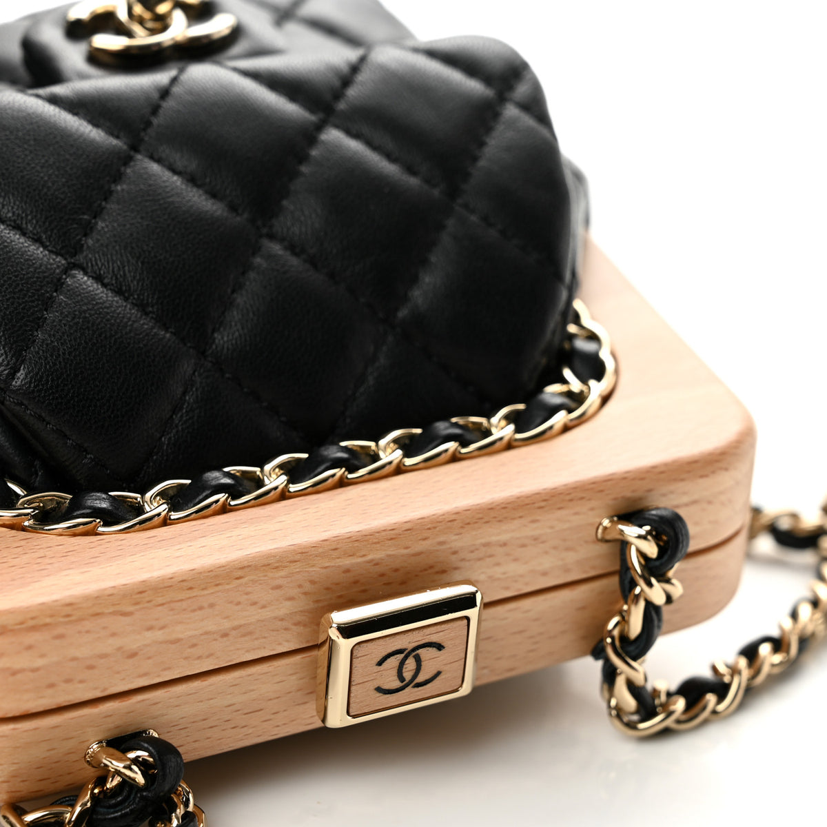 Chanel Lambskin Quilted Hollywood Clutch Black 11 of 11