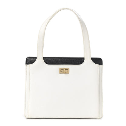 Chanel Caviar Mademoiselle Shoulder Bag Black White 1 of 9