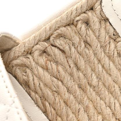 Chanel Lambskin Quilted CC Espadrille Slip On Sandals 41 White 10 of 14