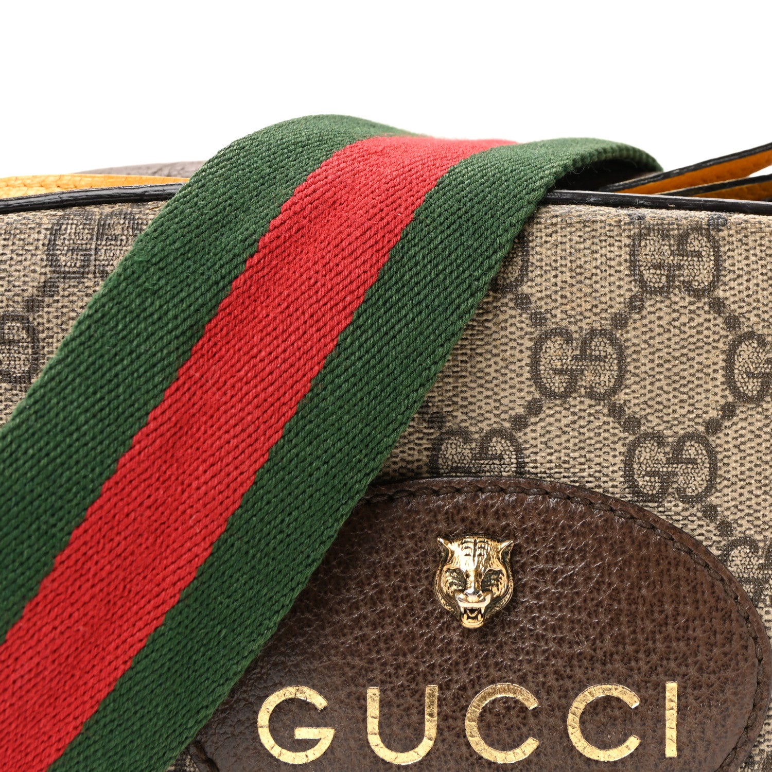 Gucci GG Supreme Monogram Web Neo Vintage Shoulder Bag Beige New Acero Crop 8 of 10