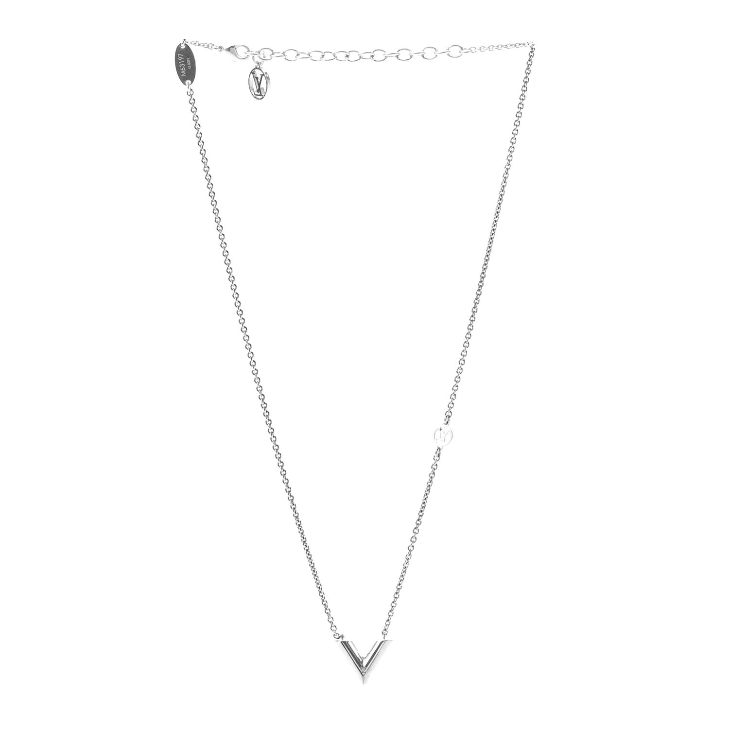 Louis Vuitton Metal Essential V Supple Necklace Silver 3 of 6