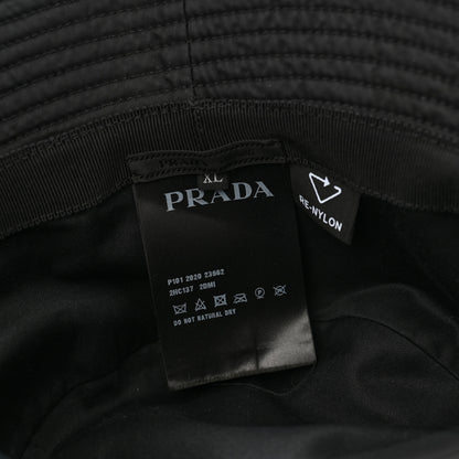 Prada Re-Nylon Metal Triangle Logo Mens Bucket Hat XL Black 7 of 9