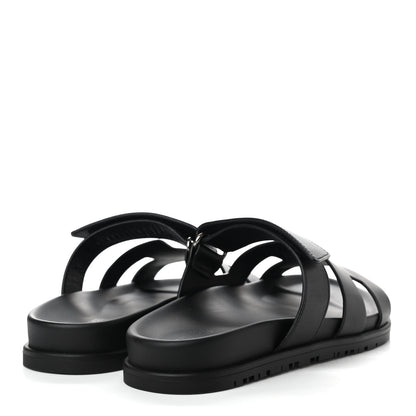 Hermes Calfskin Womens Chypre Sandals 37 Black 4 of 8