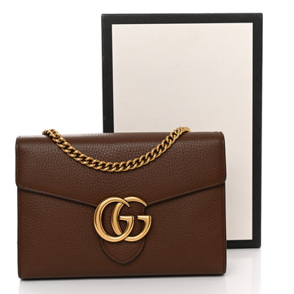 Gucci Cellarius Calfskin GG Marmont Chain Wallet Nut Brown 11 of 11