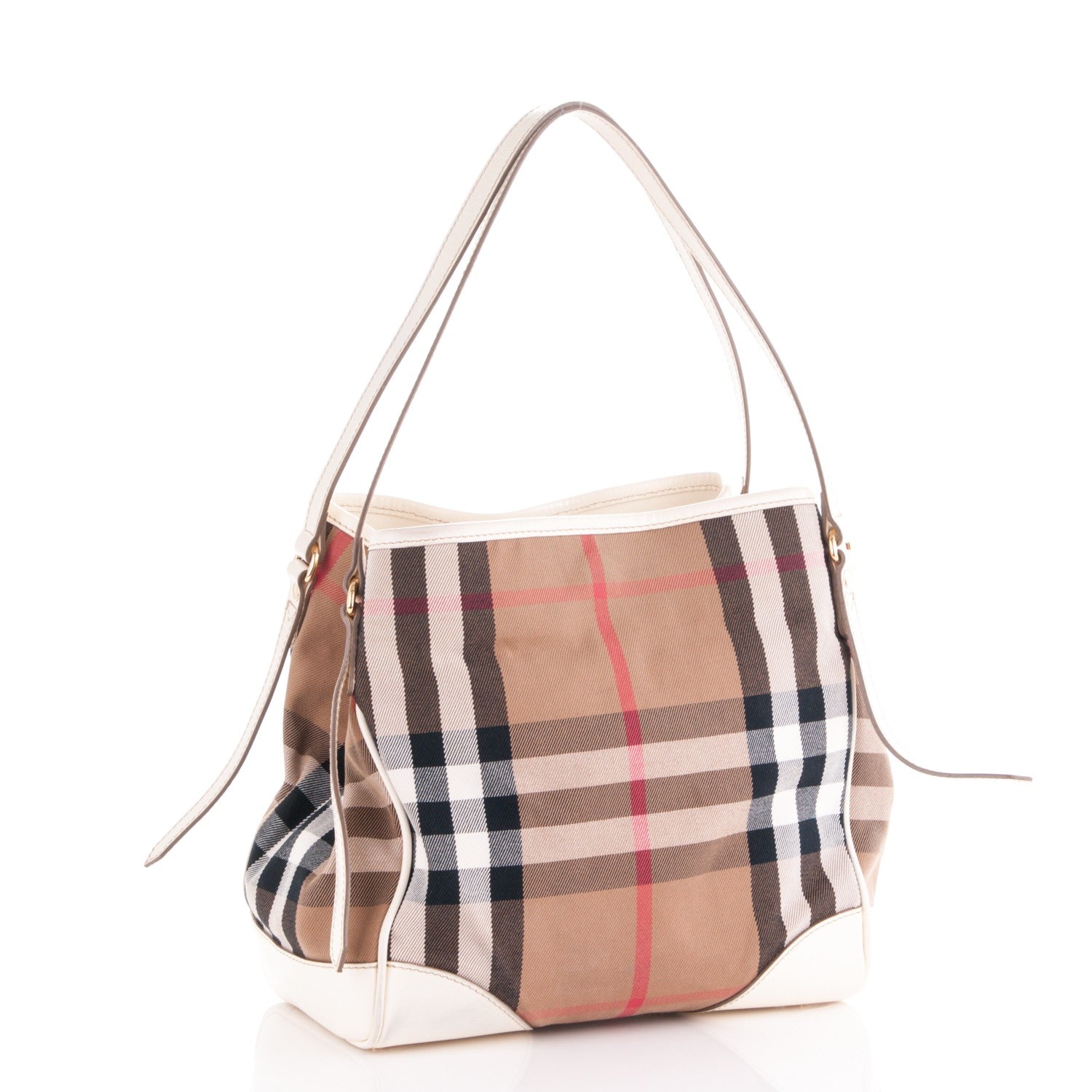 Burberry House Check Small Canterbury Tote White 3 of 8