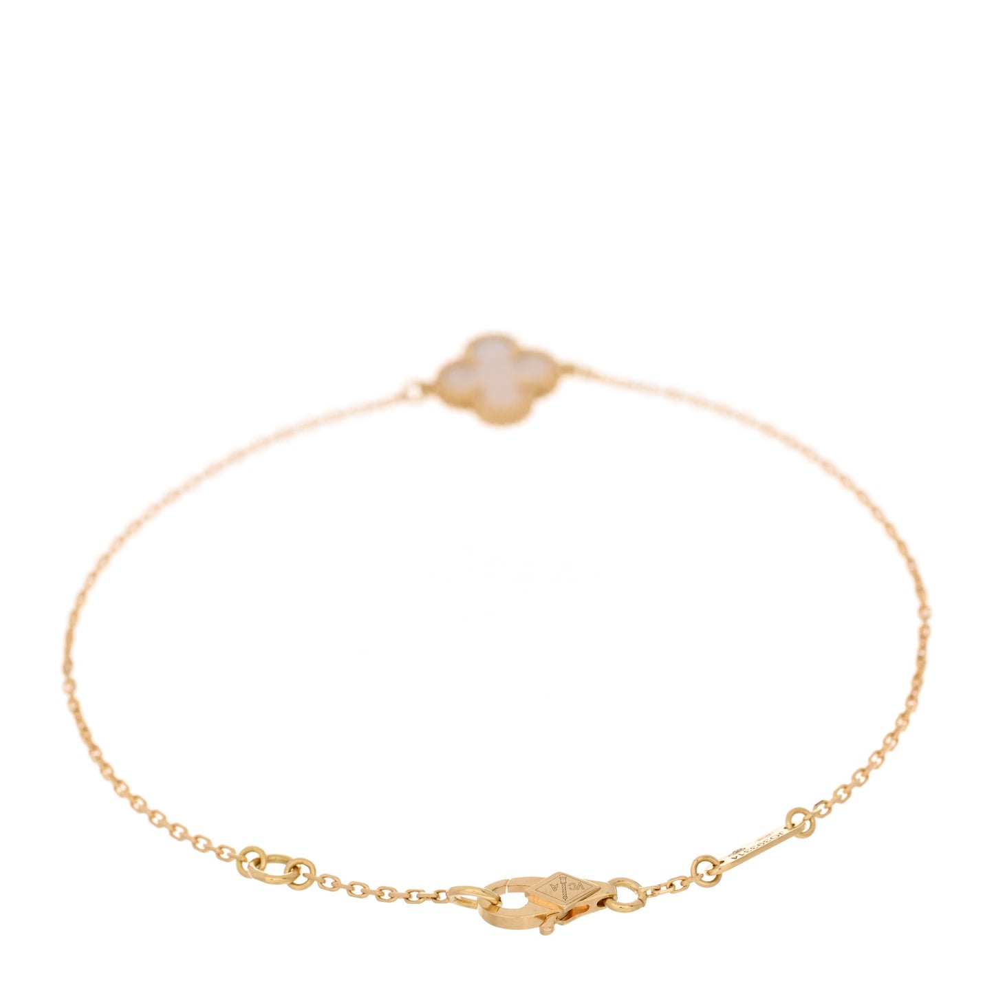 18K Yellow Gold Mother of Pearl Sweet Alhambra Bracelet