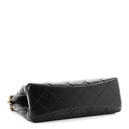 Chanel Shiny Lambskin Pearl Small Shopping Bag Black 7 of 21