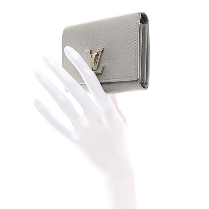 Louis Vuitton Taurillon Capucines Tiny Wallet Flint Grey 2 of 7