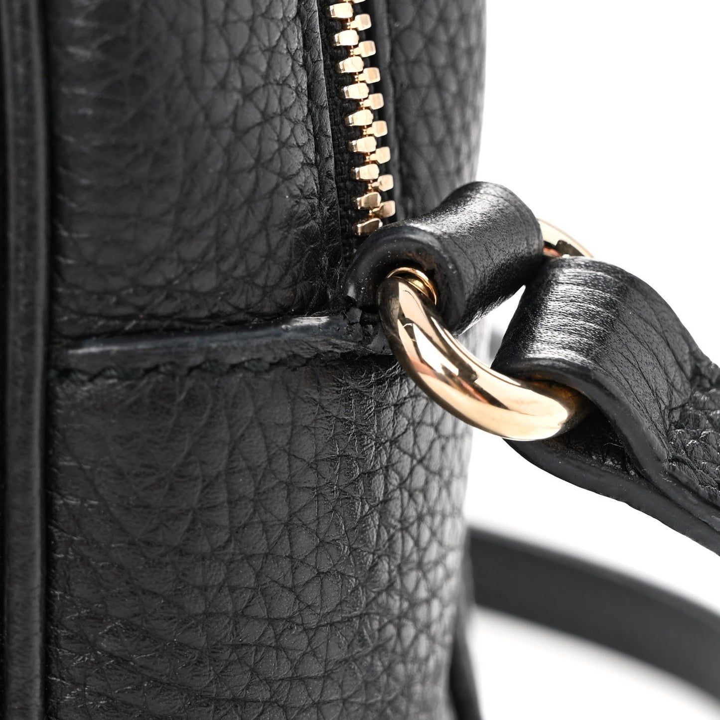 Pebbled Calfskin Small Soho Disco Bag Black