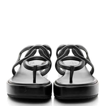 Hermes Nappa Gipsy Sandals 35 Black 2 of 9