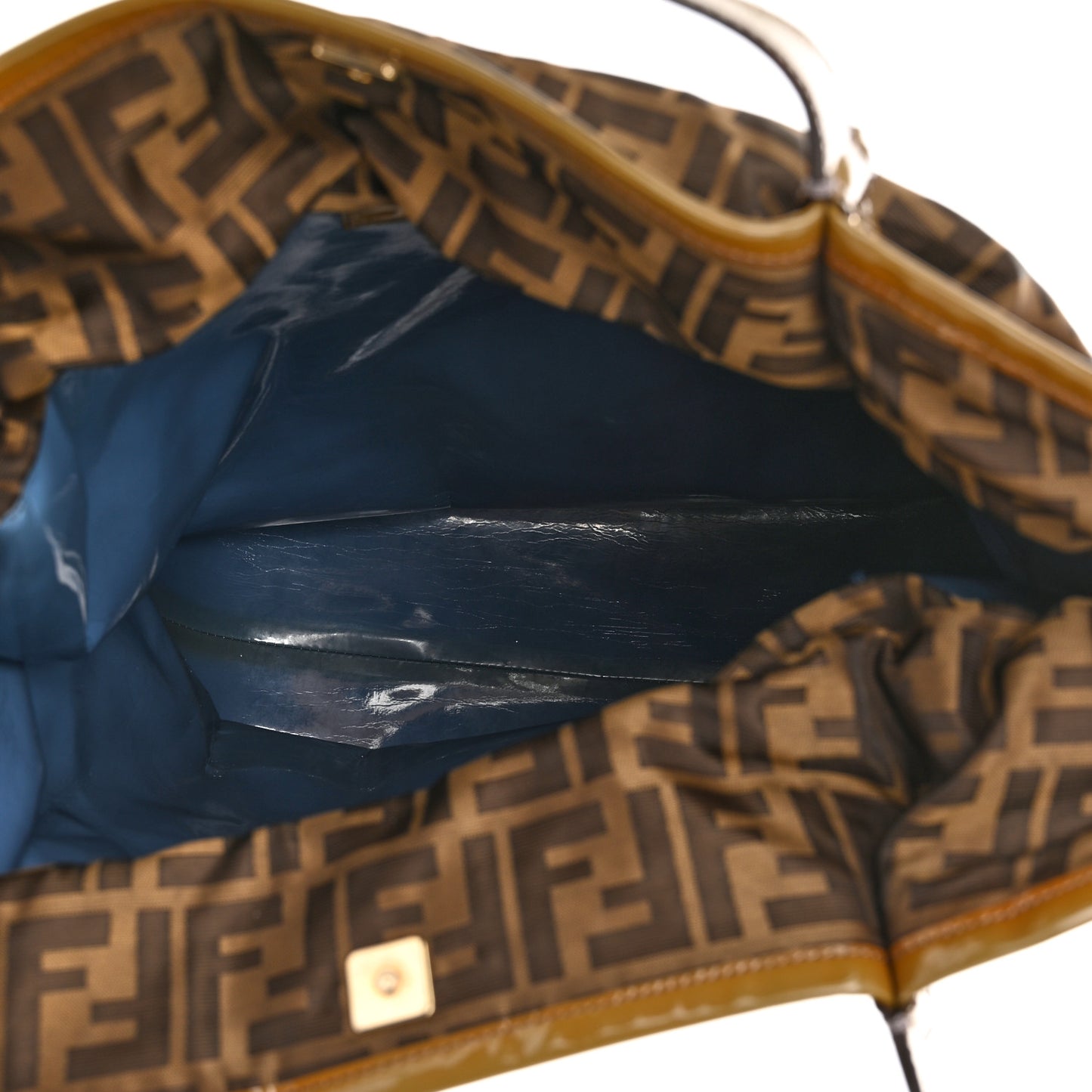 Nylon Patent Zucca Large Chef Shopper Tote Tobacco