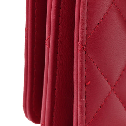Chanel Lambskin Quilted Trendy CC Wallet On Chain WOC Dark Pink 13 of 13