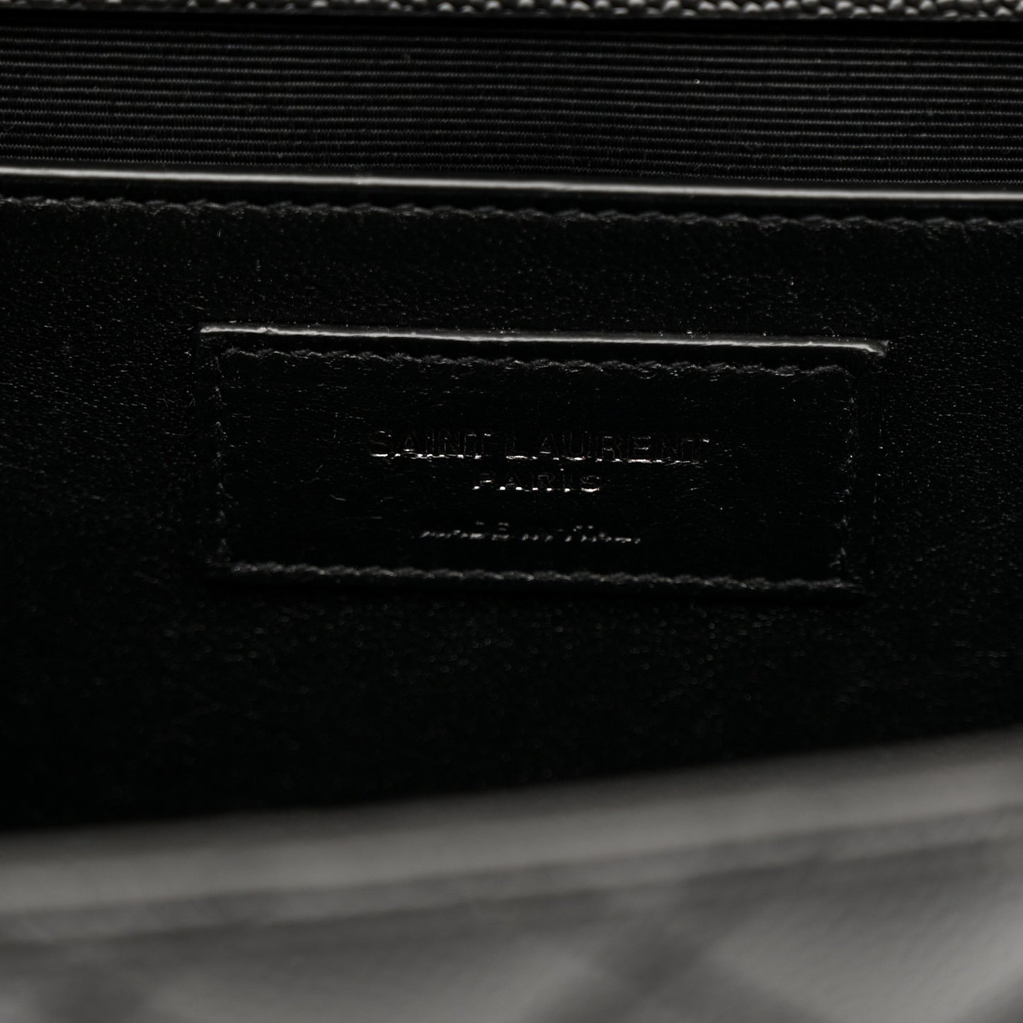 Grain De Poudre Textured Mixed Matelasse Triquilt Medium Monogram Monochrome Satchel Black