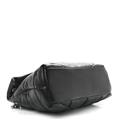 Saint Laurent Lambskin Quilted Medium Loulou Puffer Monogram Chain Satchel Black 4 of 12