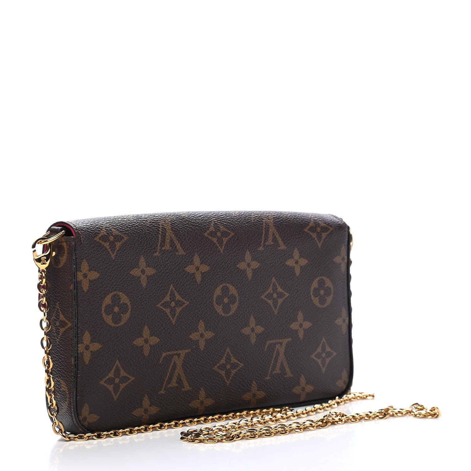 Louis Vuitton Monogram Pochette Felicie Chain Wallet Fuchsia 4 of 10