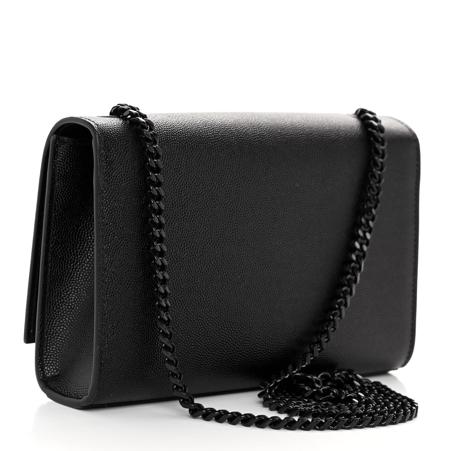 Saint Laurent Grain De Poudre Small Monogram Monochrome Kate Satchel Black 3 of 9