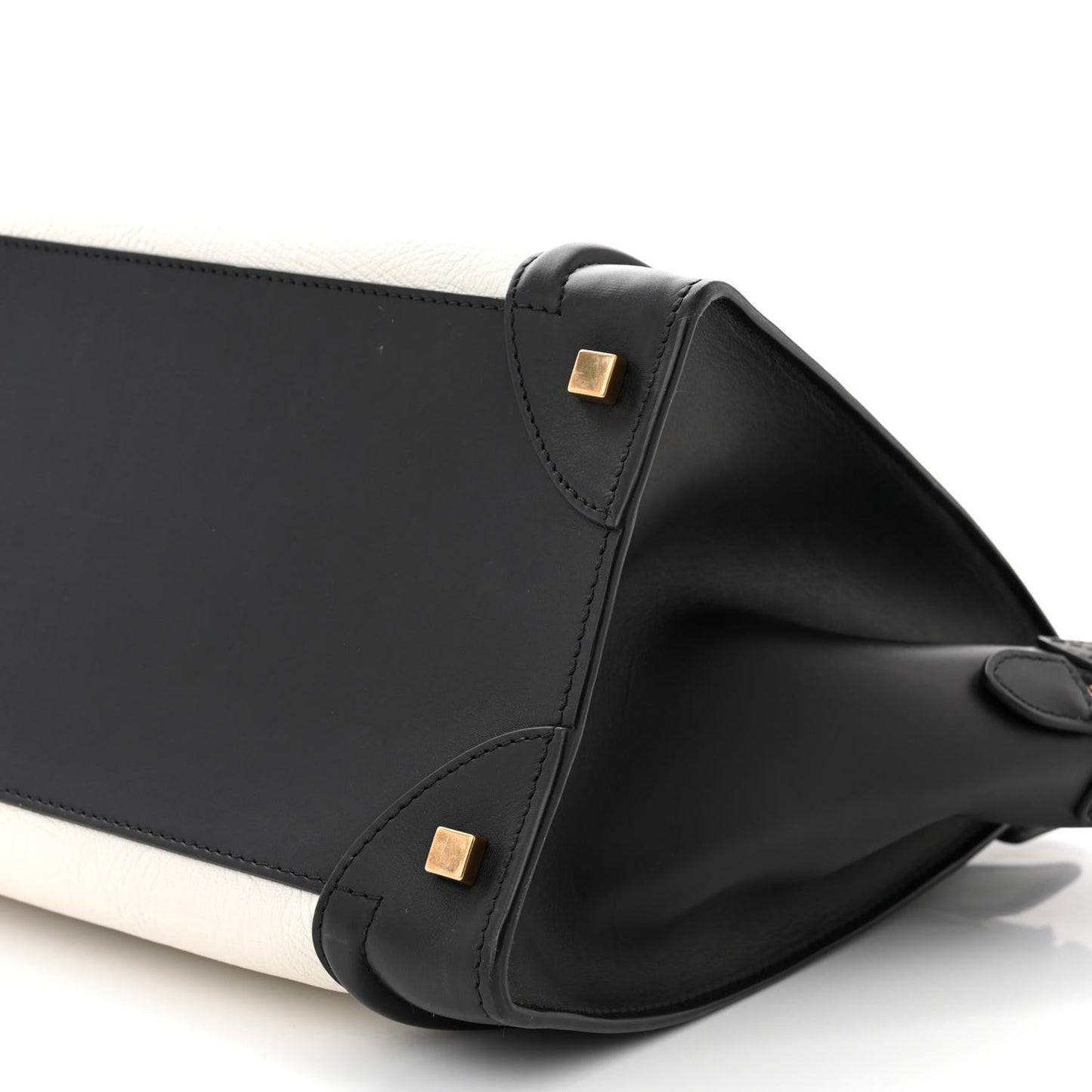 Elephant Calfskin Mini Bi-Color Luggage Black White