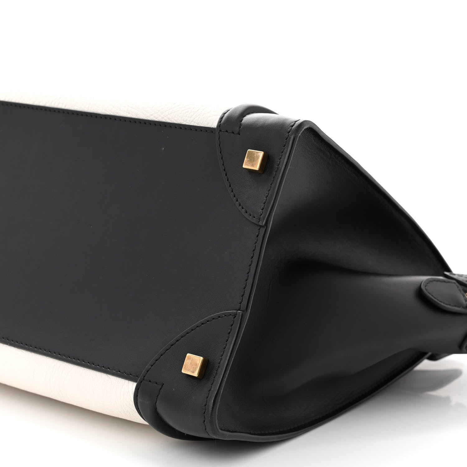 Celine Elephant Calfskin Mini Bi-Color Luggage Black White 9 of 12