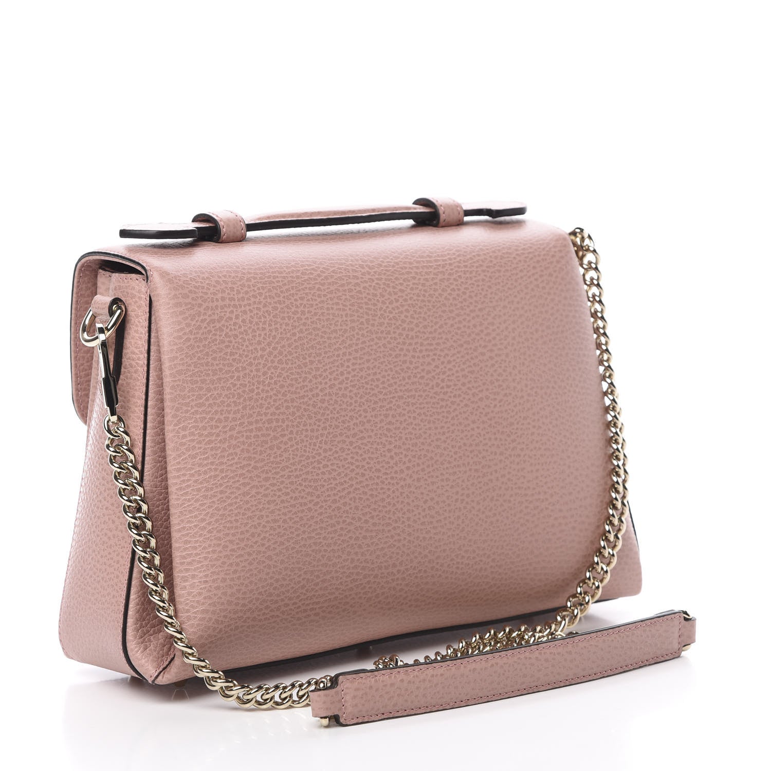 Gucci Dollar Calfskin Interlocking G Top Handle Shoulder Bag Soft Pink 3 of 10