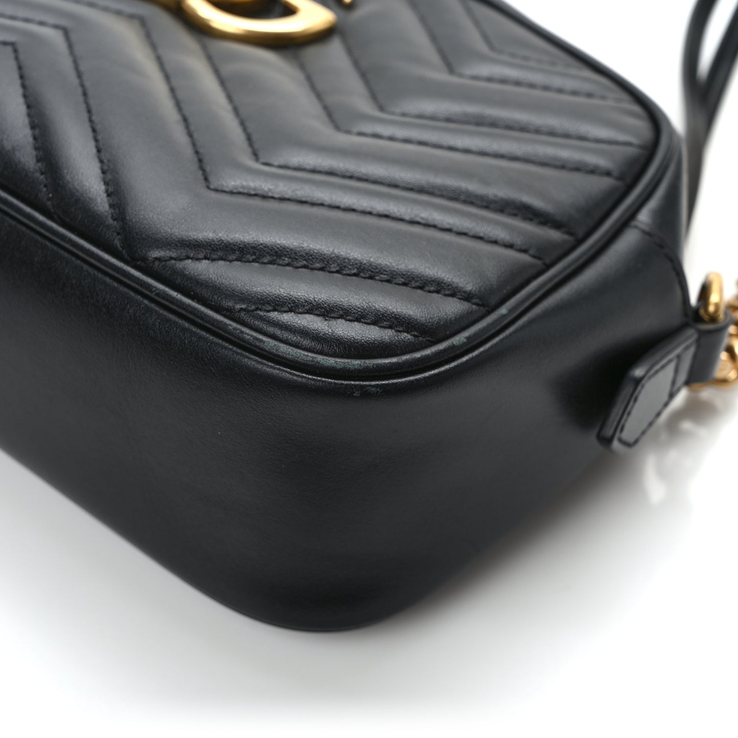 Calfskin Matelasse Small GG Marmont Chain Shoulder Bag Black