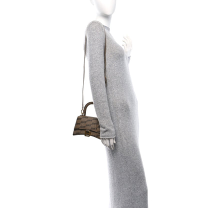 Balenciaga Coated Canvas BB Monogram Hourglass Top Handle Bag XS Beige Brown 2 of 9