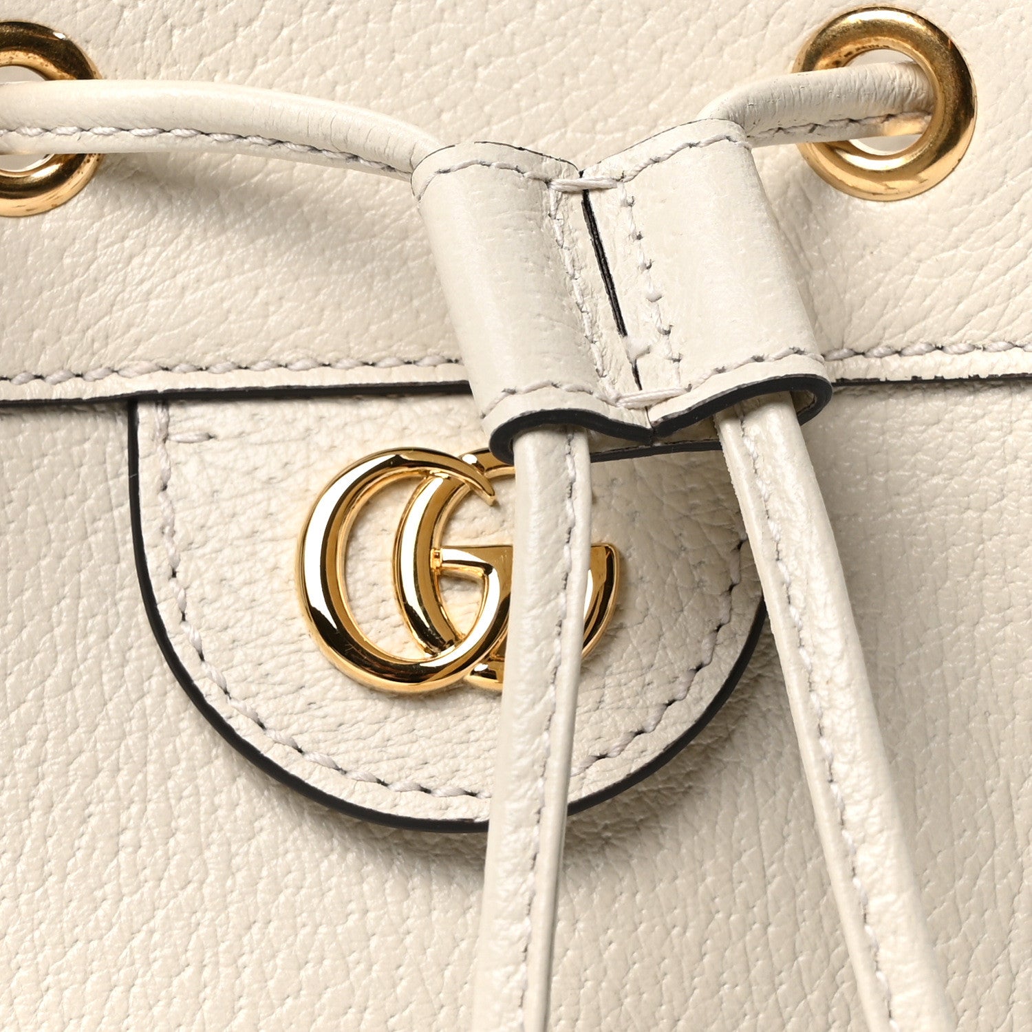 Gucci Glazed Textured Calfskin Web Small Ophidia Bucket Bag Mystic White 8 of 10