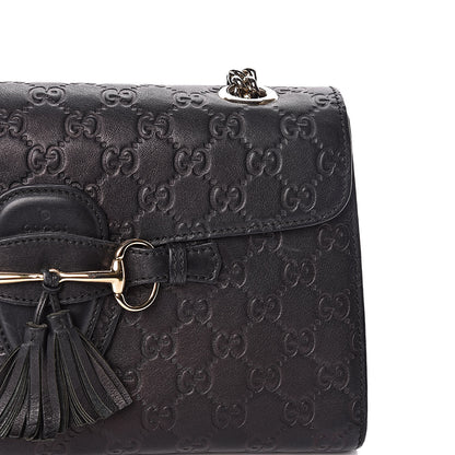 Gucci Guccissima Medium Emily Chain Shoulder Bag Black 16 of 17