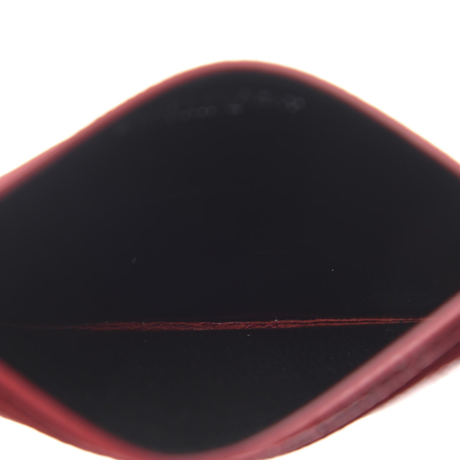 Saint Laurent Grain De Poudre Matelasse Chevron Monogram Credit Card Case New Red 5 of 10