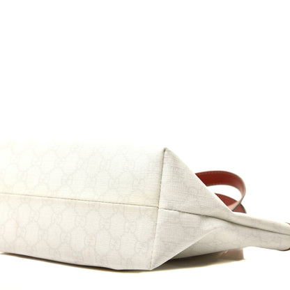 Gucci GG Plus Monogram Small Jolicoeur Tattoo Heart Tote Off White Red 9 of 10