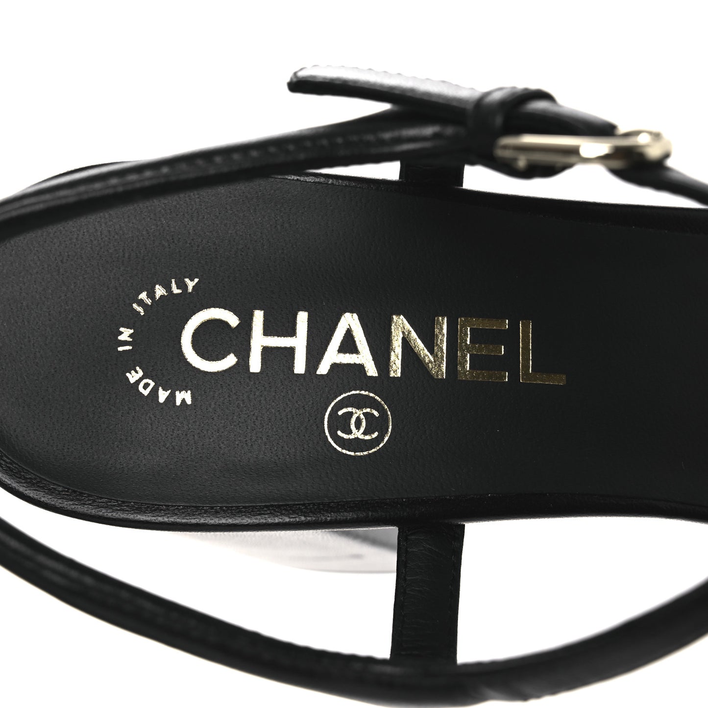 Lambskin Logo Platform Sandals 41 Black