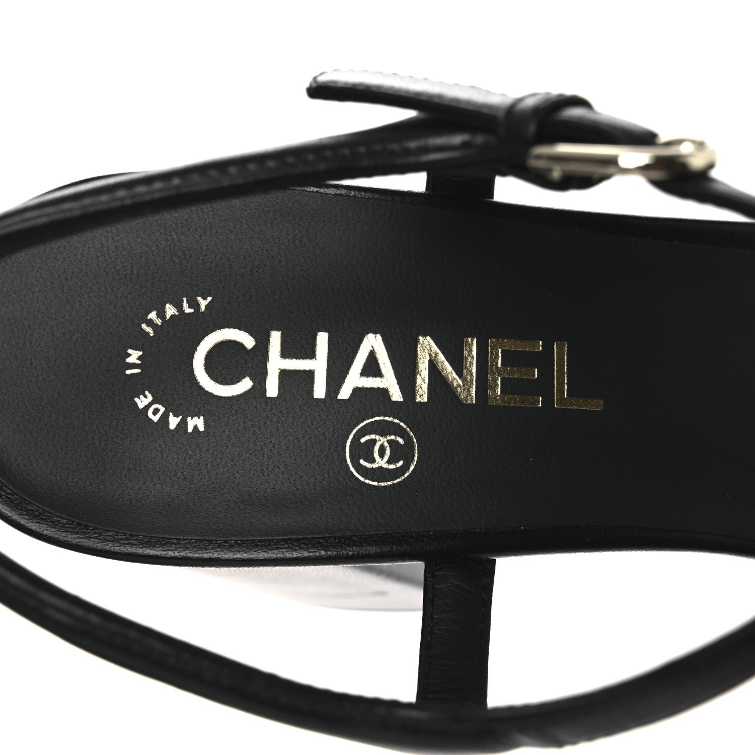 Chanel Lambskin Logo Platform Sandals 41 Black 9 of 12