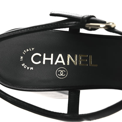 Chanel Lambskin Logo Platform Sandals 41 Black 9 of 12