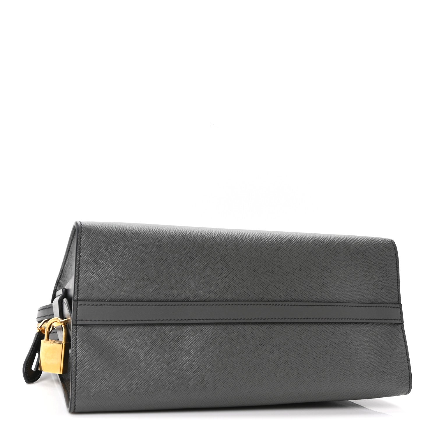 Prada Saffiano City Calfskin Medium Esplanade Tote Mercurio Black 4 of 10