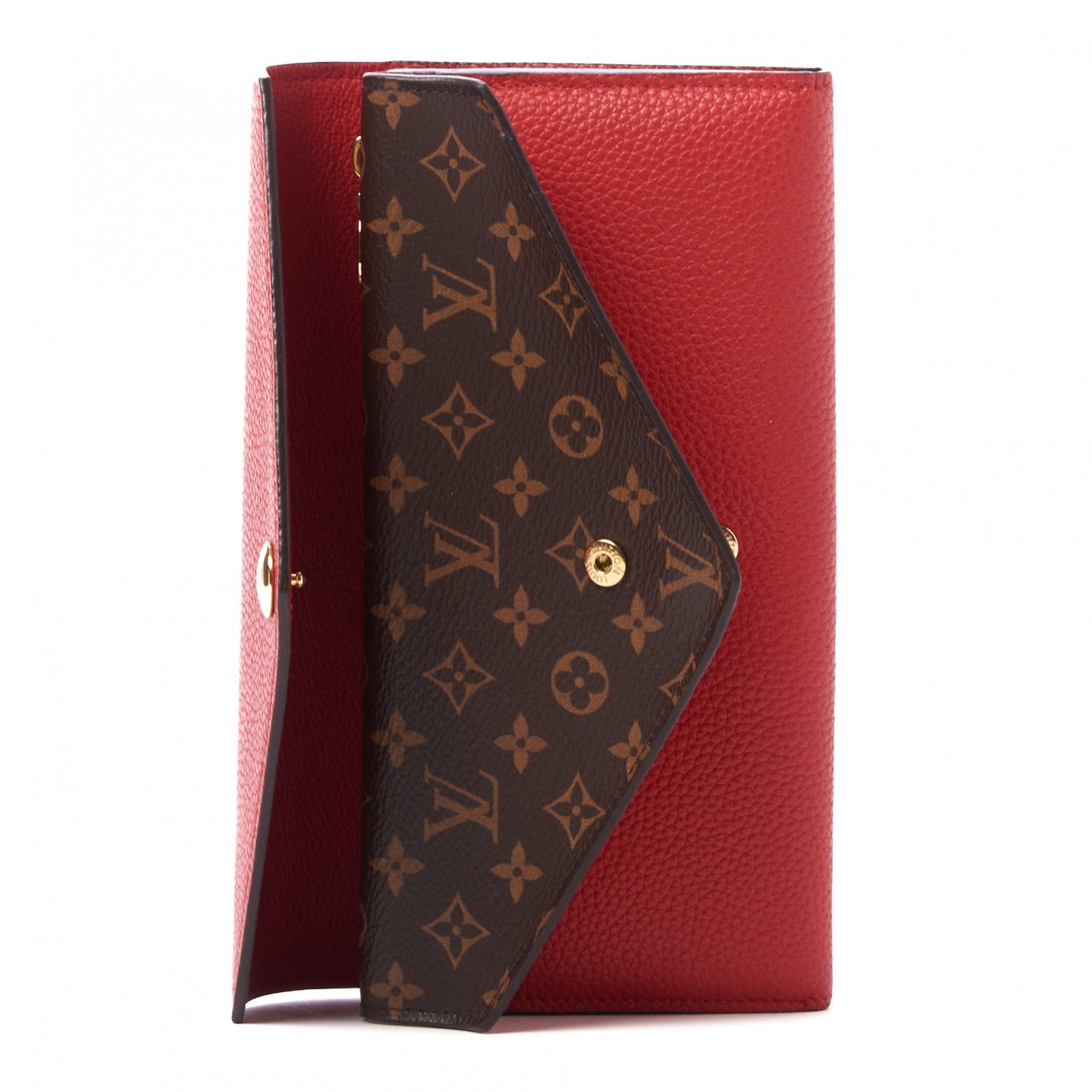 Calfskin Double V Wallet Rubis