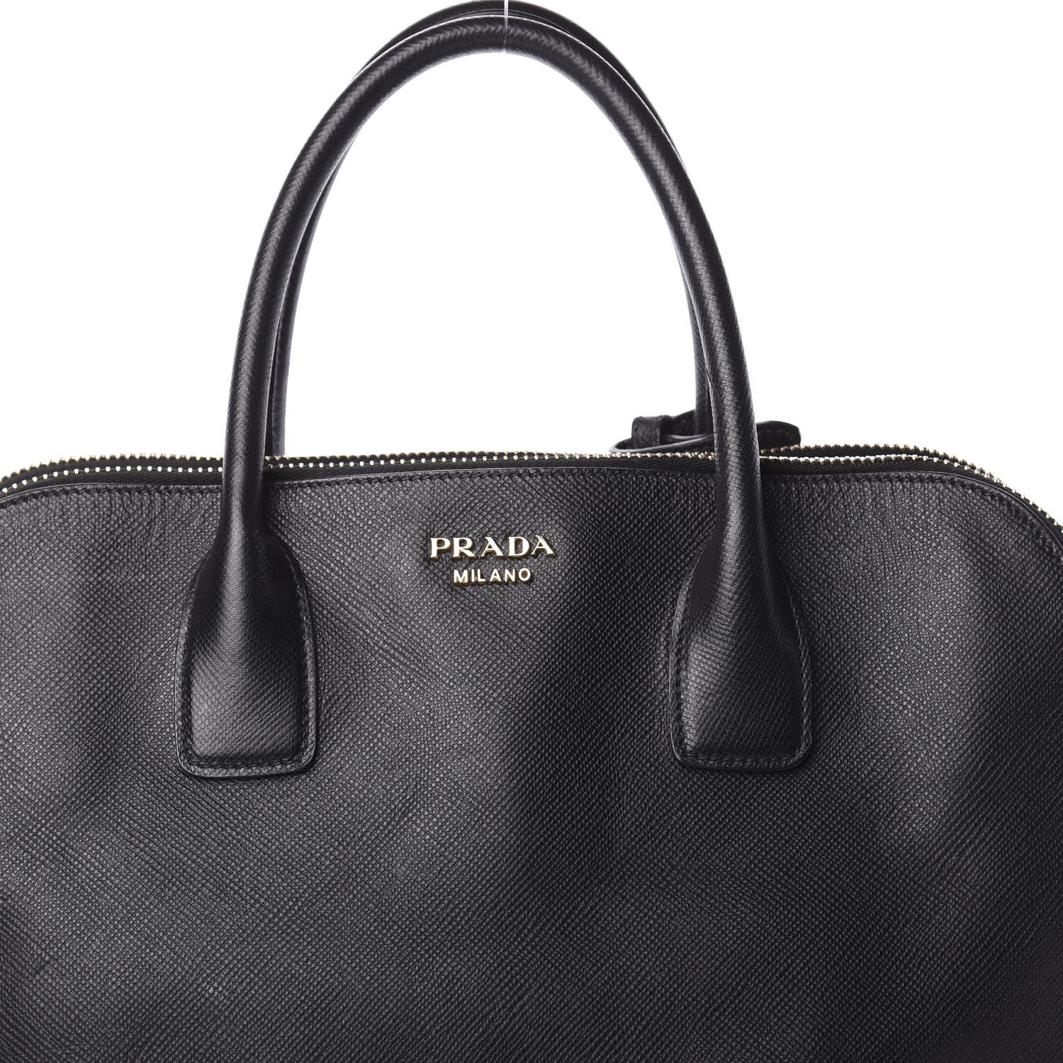 Prada Saffiano Cuir Top Handle Dome Tote Black 11 of 11