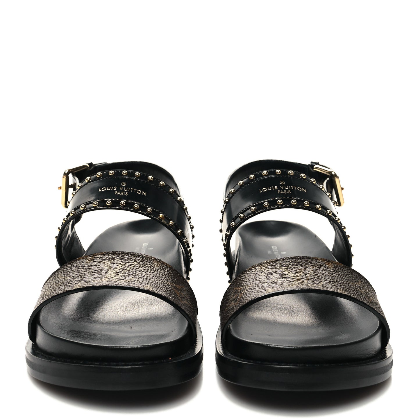 Monogram Paseo Flat Comfort Sandals 39 Black
