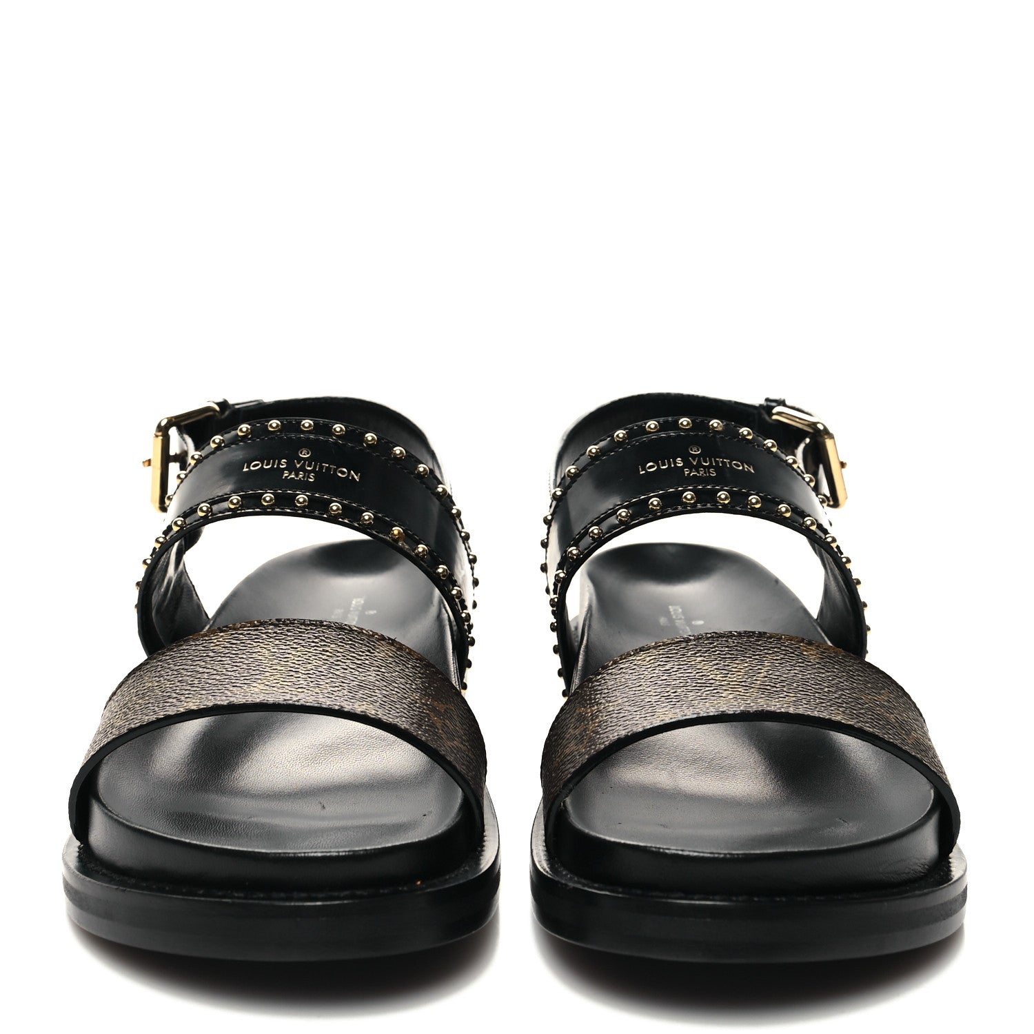 Louis Vuitton Monogram Paseo Flat Comfort Sandals 39 Black 2 of 8