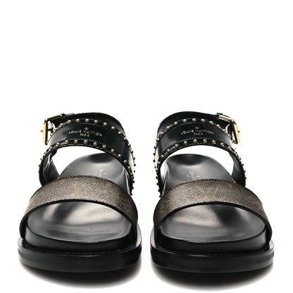 Louis Vuitton Monogram Paseo Flat Comfort Sandals 39 Black 2 of 8