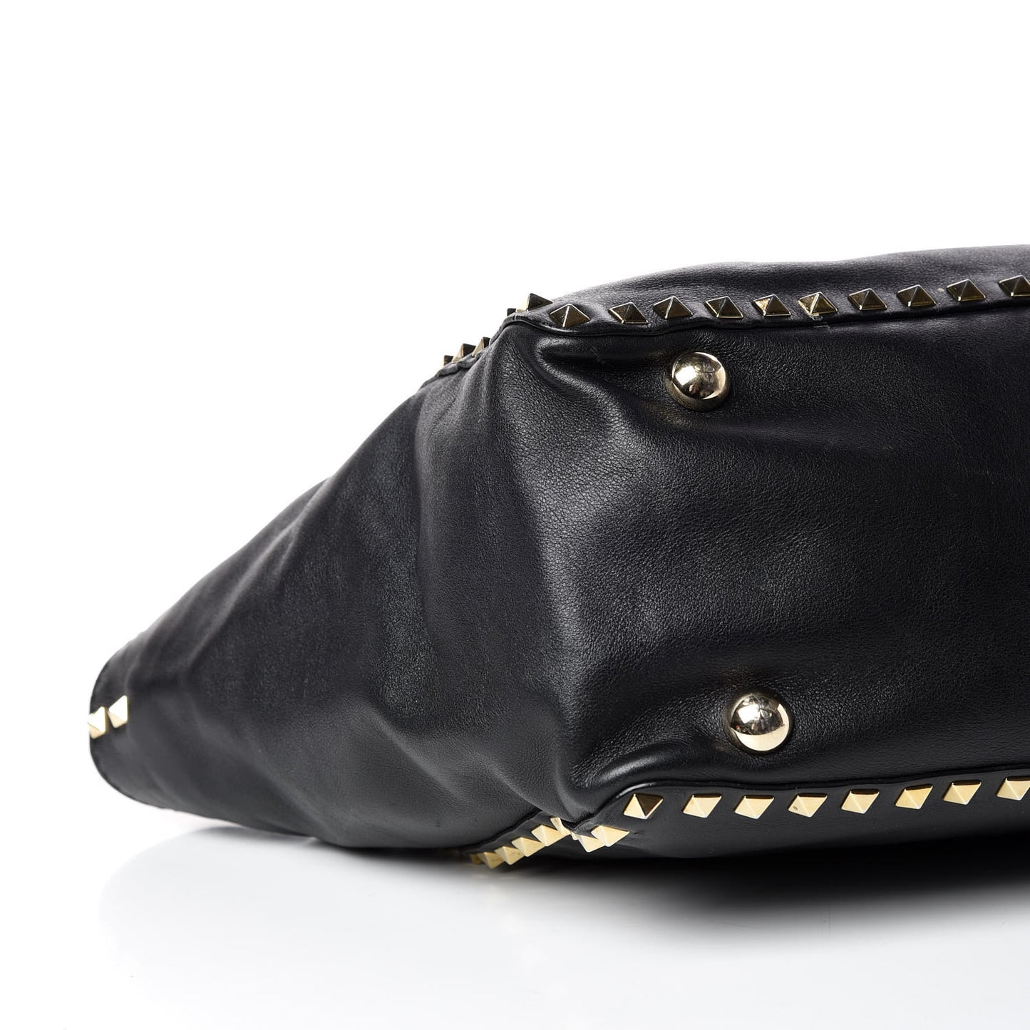 Vitello Medium Rockstud Tote Black