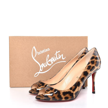 Christian Louboutin Patent Leopard Yootish 85 Pumps 39 Brown 8 of 8