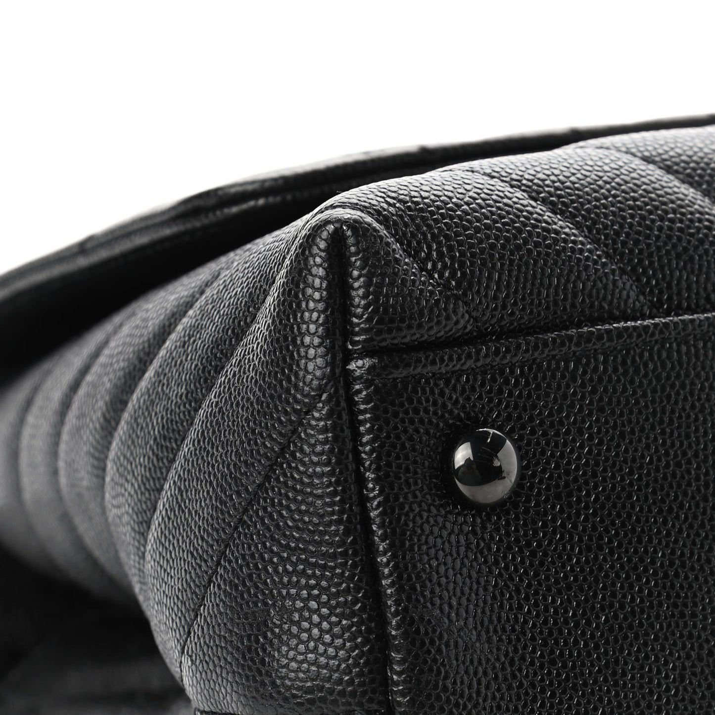 Caviar Chevron Quilted Small Coco Handle Flap So Black