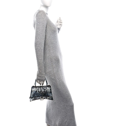 Balenciaga Agneau Graffiti Logo Small Hourglass Top Handle Bag Black 2 of 10