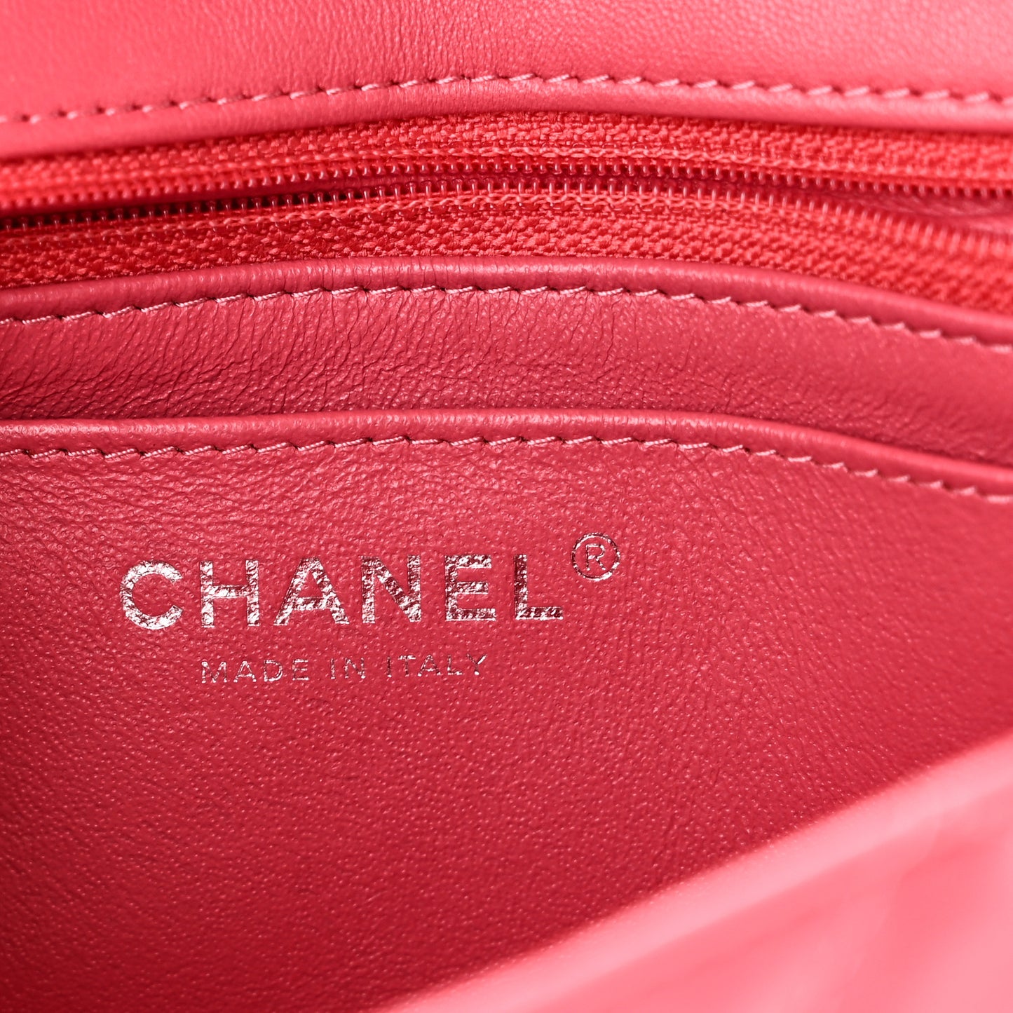 Lambskin Quilted Mini Rectangular Flap Pink