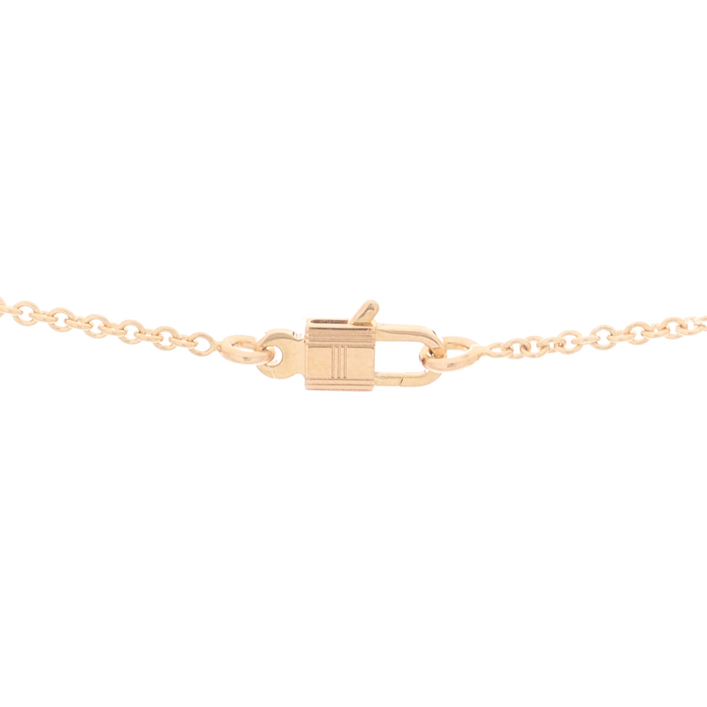 18K Rose Gold Diamond Amulettes Cadenas Pendant Necklace