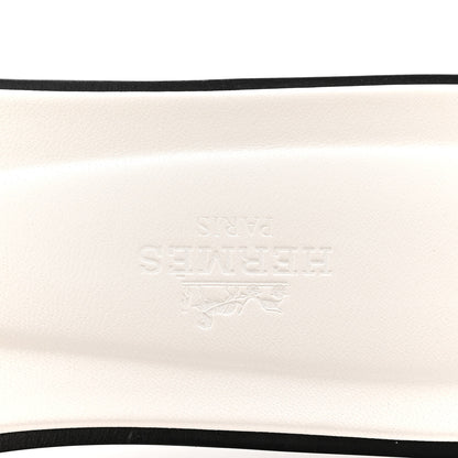Hermes Calfskin Studded Oran Sandals 37.5 White 8 of 10