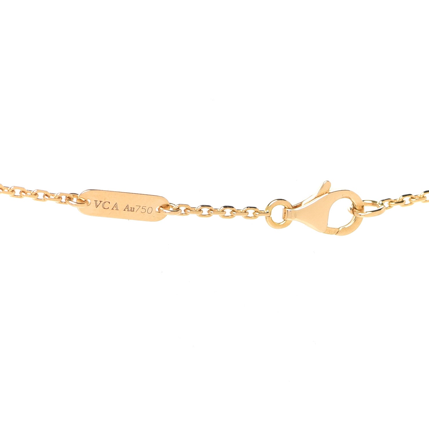 Van Cleef & Arpels 18K Yellow Gold Mother of Pearl Lucky Alhambra Butterfly Pendant Necklace 5 of 6