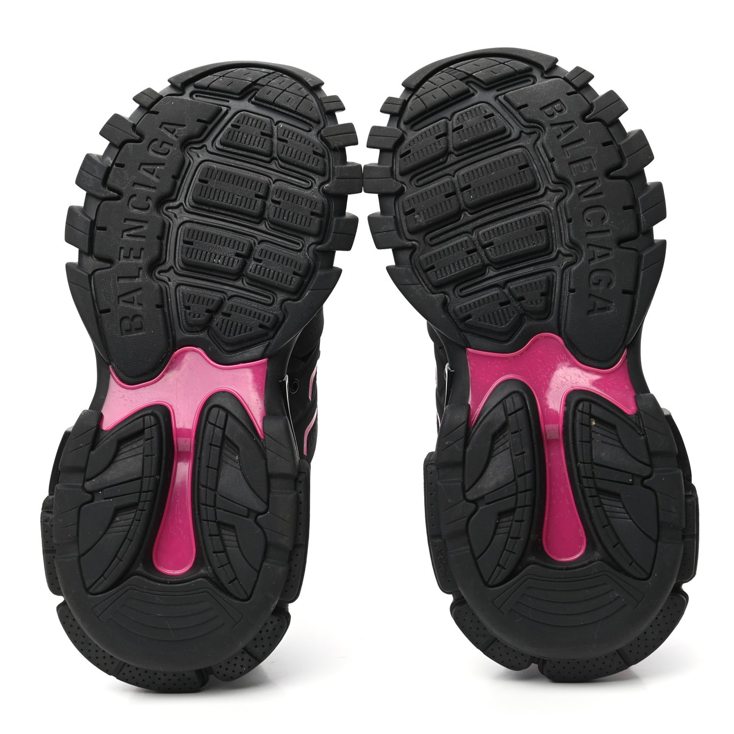 Mesh Rubber Bi-Color Womens Track Sneakers 39 Black Neon Pink